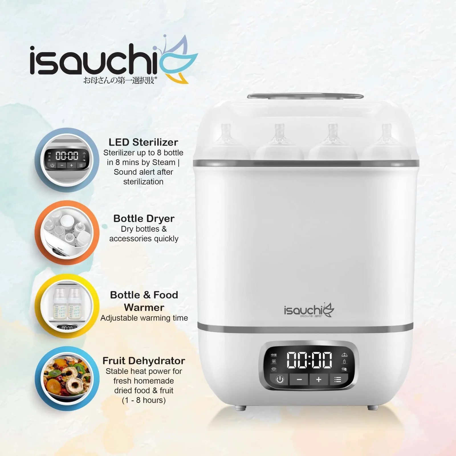 [1 Yr Local Warranty ]Isa Uchi 4-in-1 Steam Sterilizer & Dryer