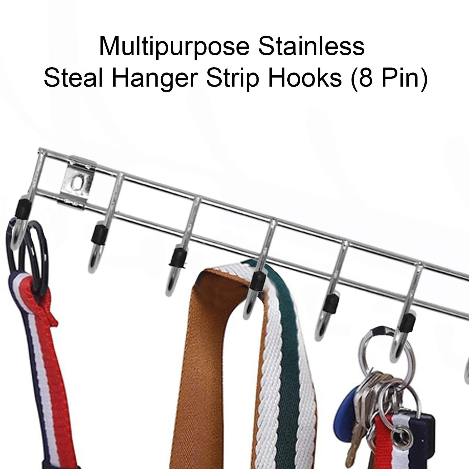 1737 Multipurpose Stainless Steel Hanger Strip Hooks (8 Pin)