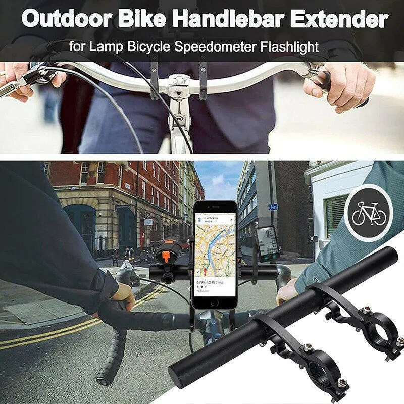 25cm Bicycle Handlebar Extended Bracket Bike Mount Bar Computer Holder Support Rack Alloy Stand Double Frame Bicycle Clip