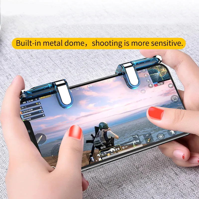 2PCS PUBG Metal Trigger   2 Pairs PUBG Mobile Finger Sleeve  L1 R1 For Mobile Phone