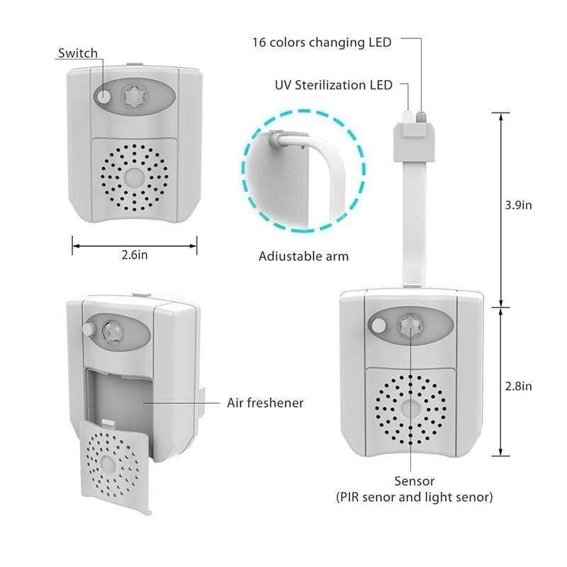 3-in-1 Toilet Bowl Night Light With Anti-Mold LED & Air Freshener  (Upgraded)