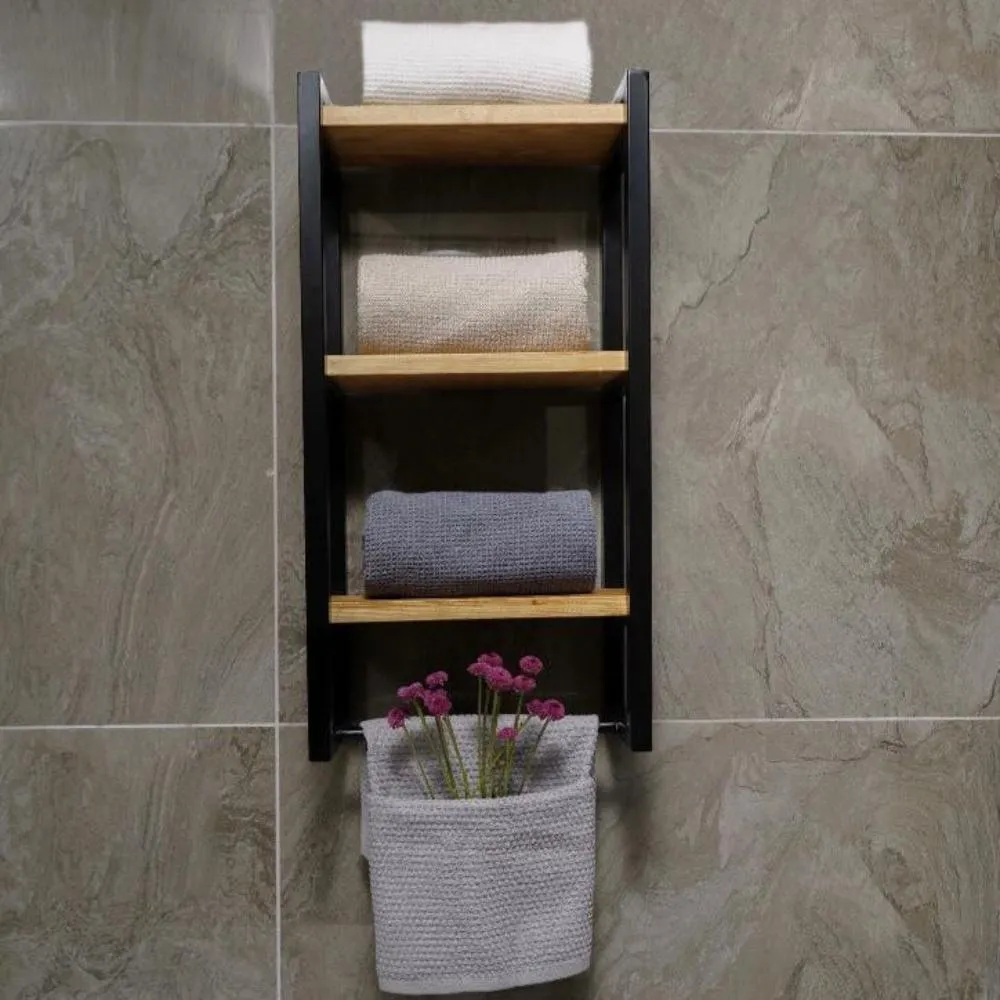 3-Tier Bathroom Shelf, Storage for Towel and Blanket, Decorative Items