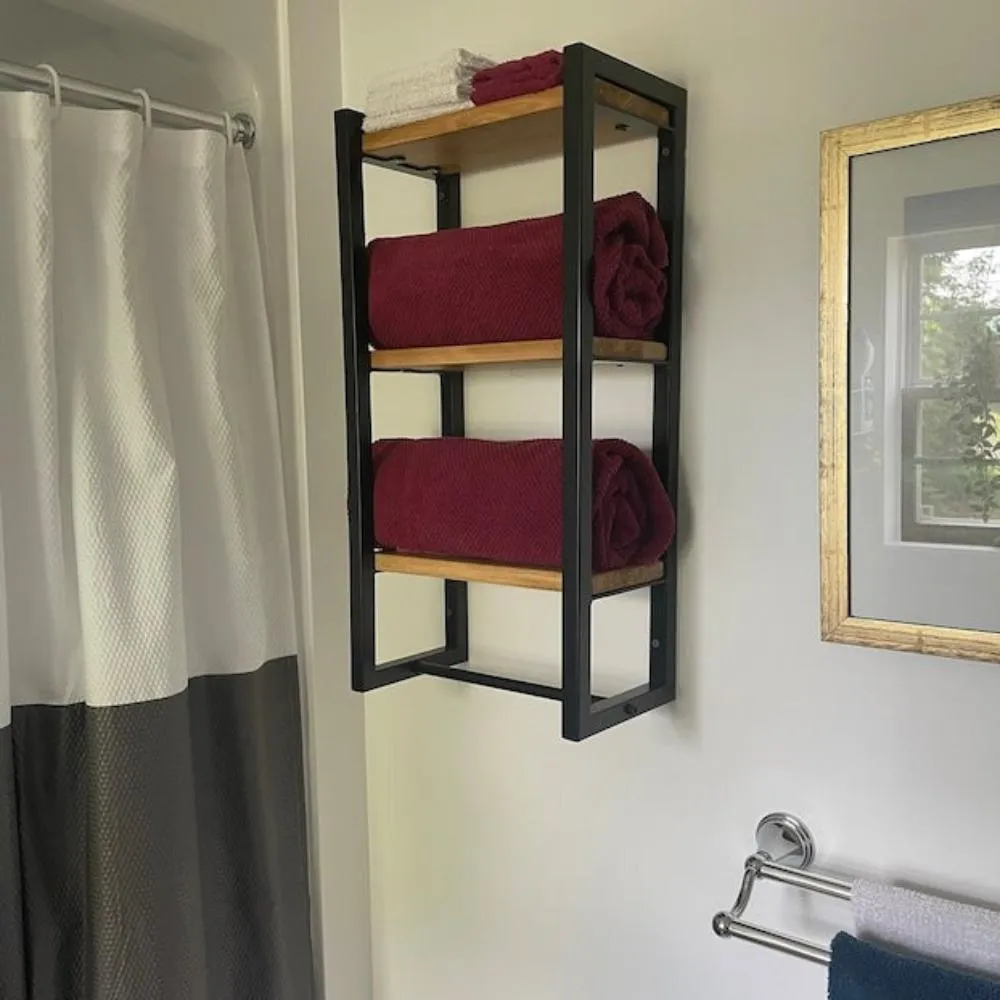 3-Tier Bathroom Shelf, Storage for Towel and Blanket, Decorative Items