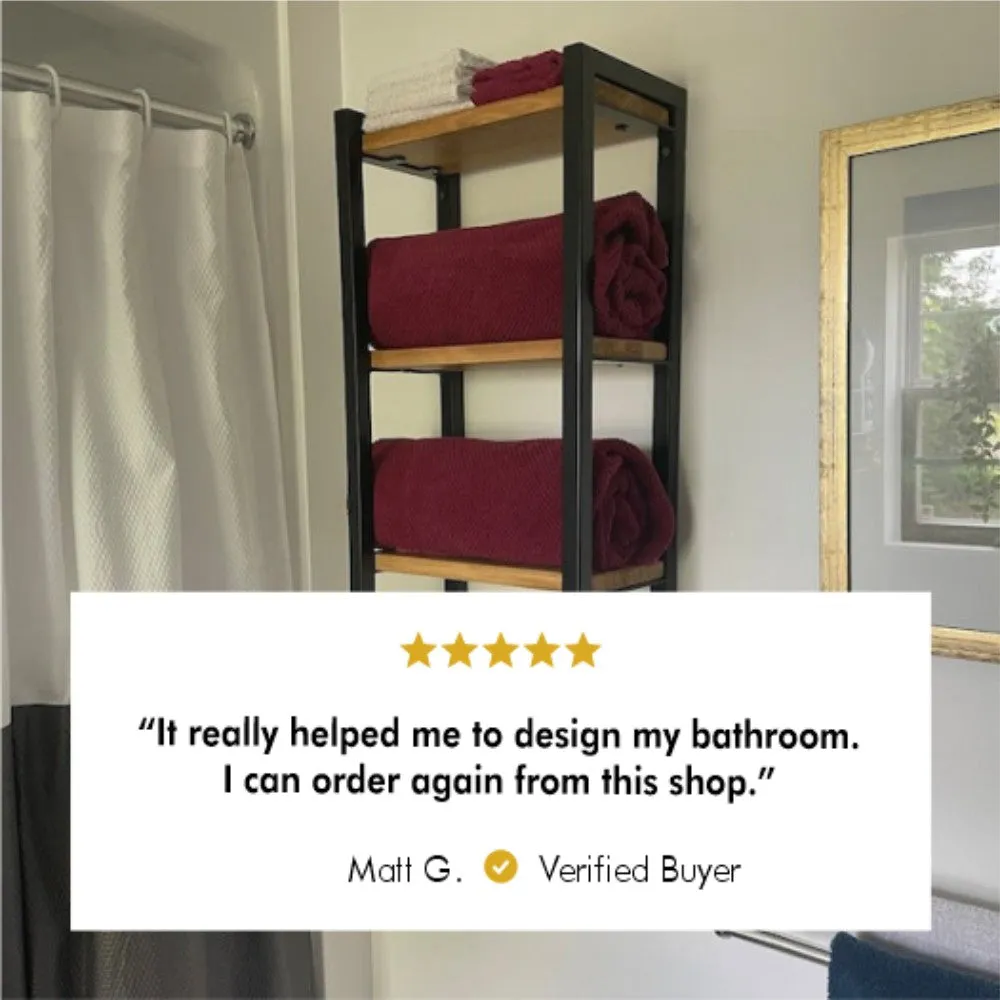 3-Tier Bathroom Shelf, Storage for Towel and Blanket, Decorative Items