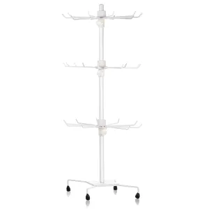 3-Tier Metal Jewelry Rack 30-Hook Necklaces Bracelets Display Stand Organizer Spinning Tower Holder