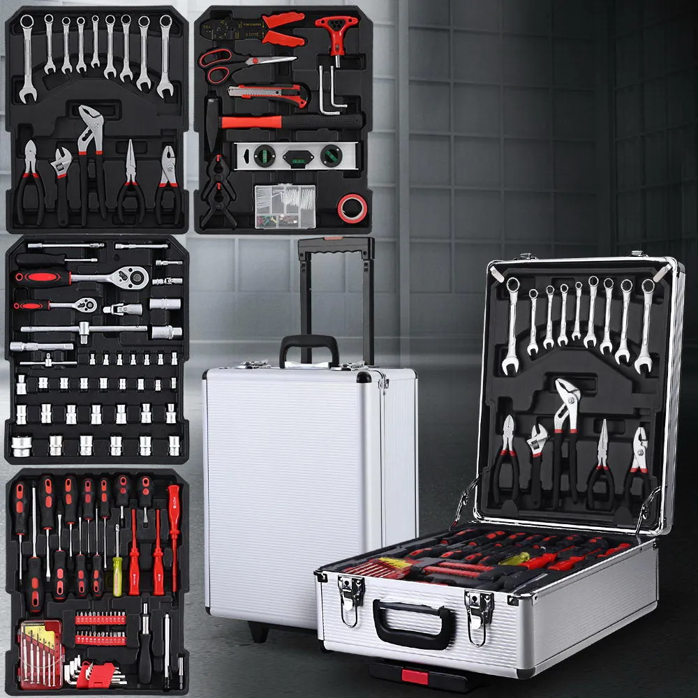 786pcs Tool Kit Trolley Case Set Mechanics Box Toolbox Silver