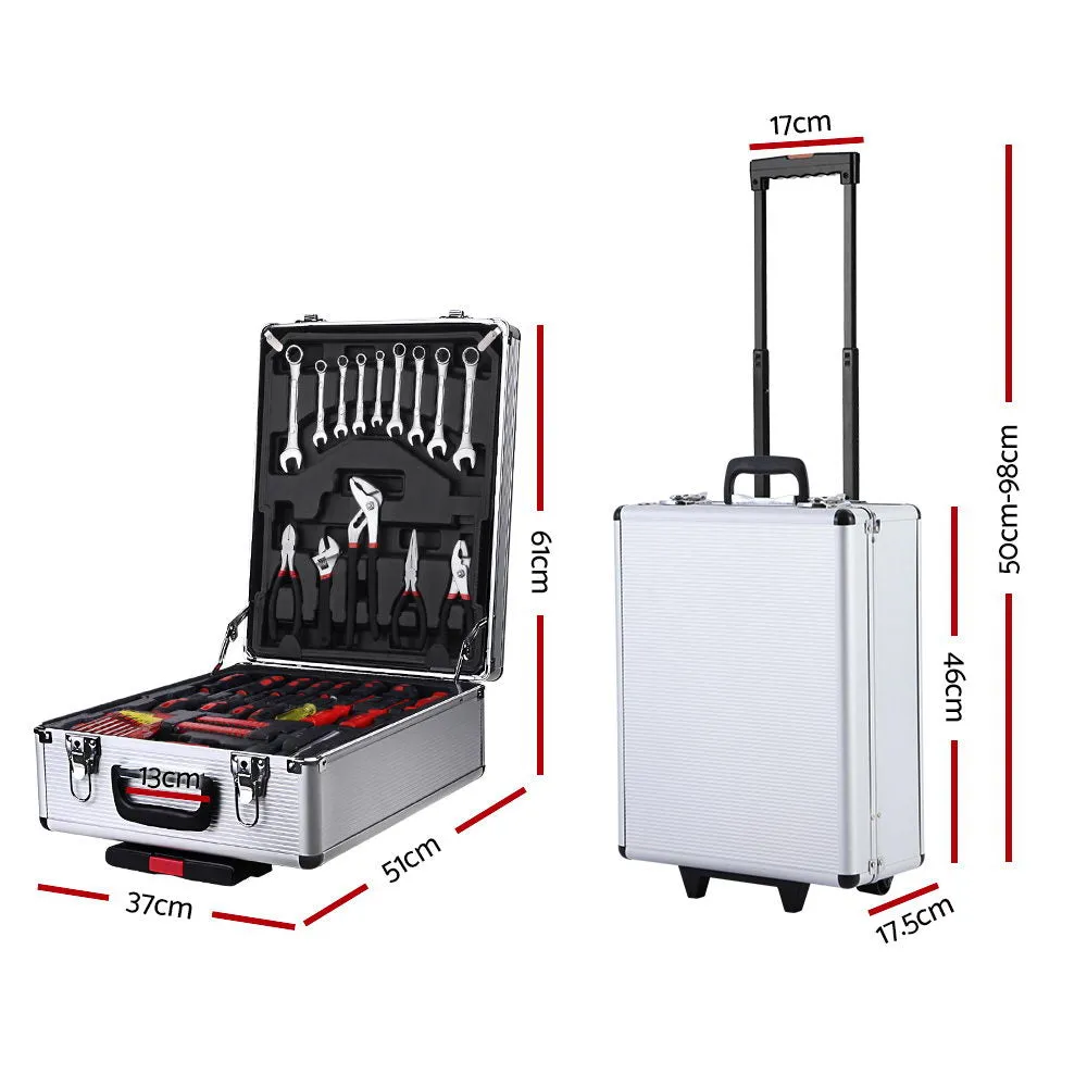 786pcs Tool Kit Trolley Case Set Mechanics Box Toolbox Silver