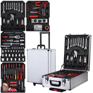 786pcs Tool Kit Trolley Case Set Mechanics Box Toolbox Silver