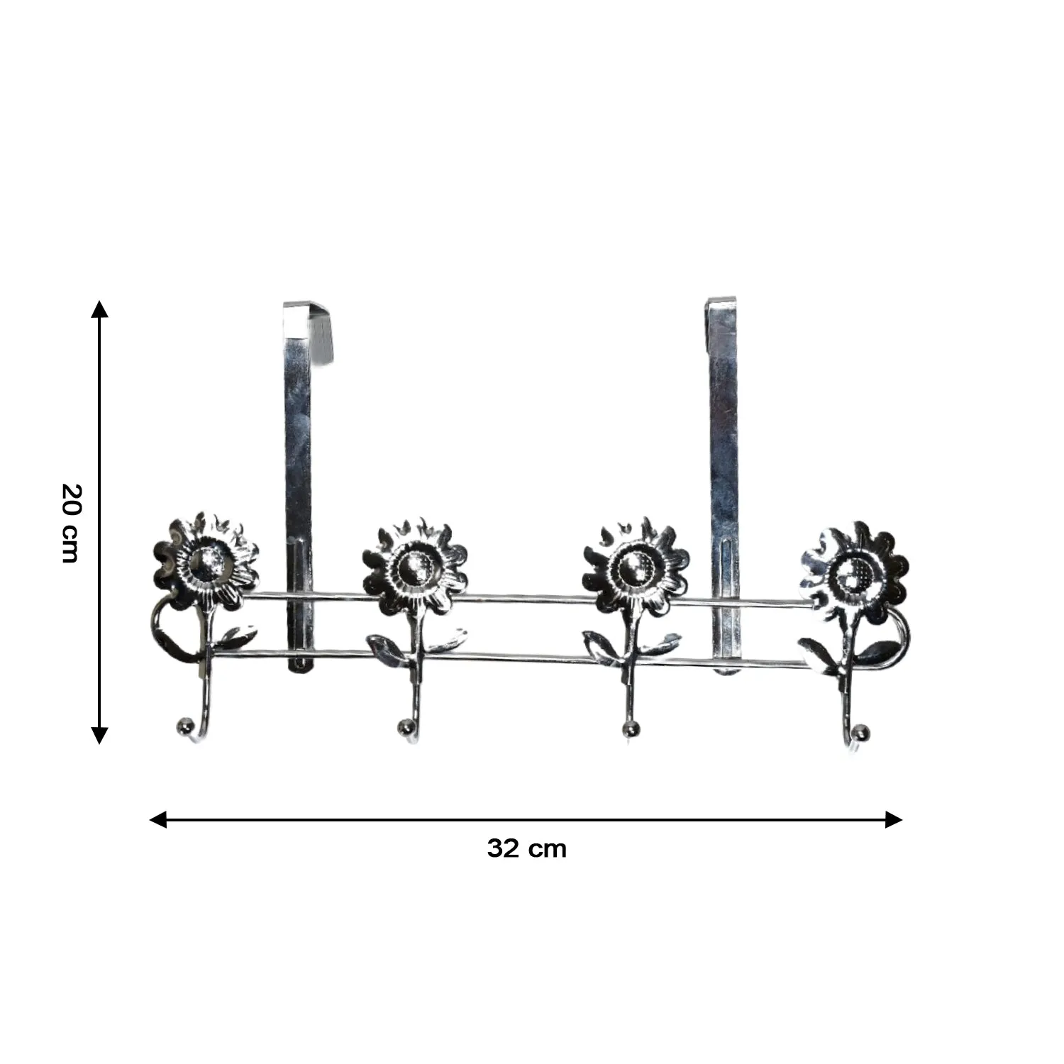 9096 Stainless Steel 4 Pin Wall / Door Mounted Cloth / key Holder Hook Rail, Key Holder.