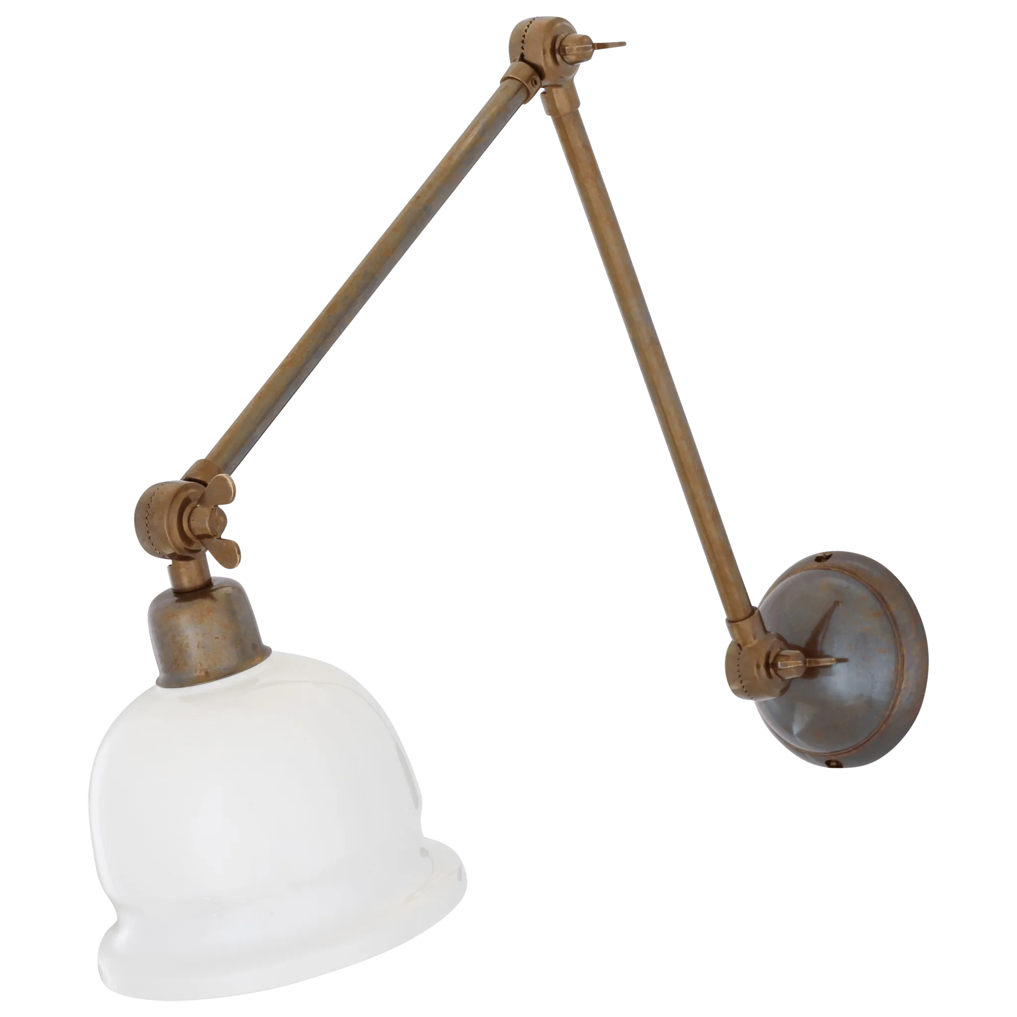 Adjustable Arm Picture Light With Brass Shade