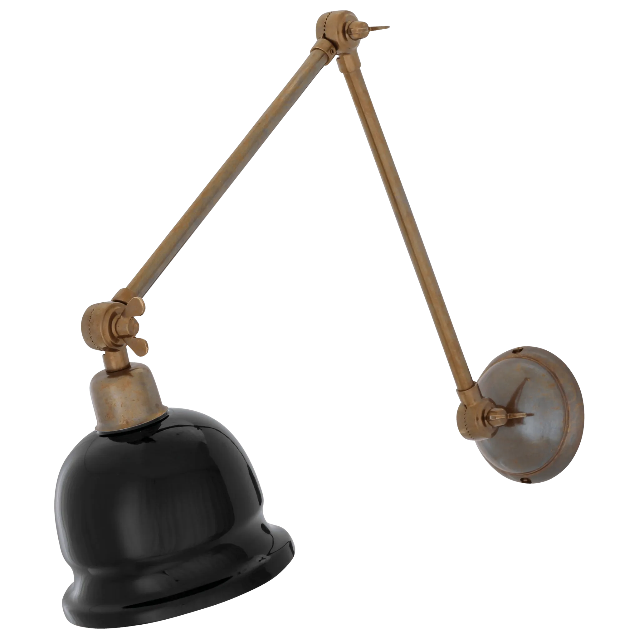 Adjustable Arm Picture Light With Brass Shade