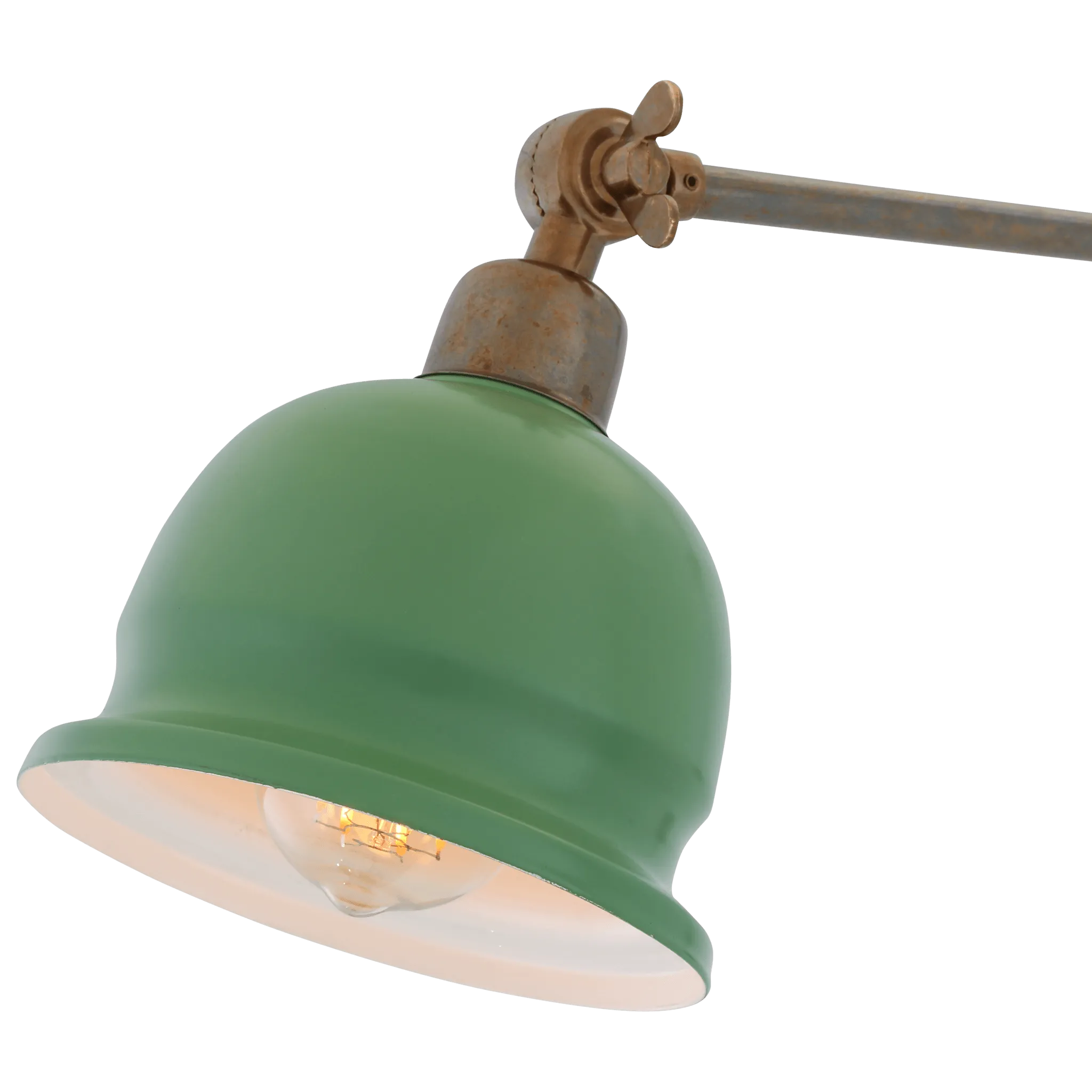 Adjustable Arm Picture Light With Brass Shade