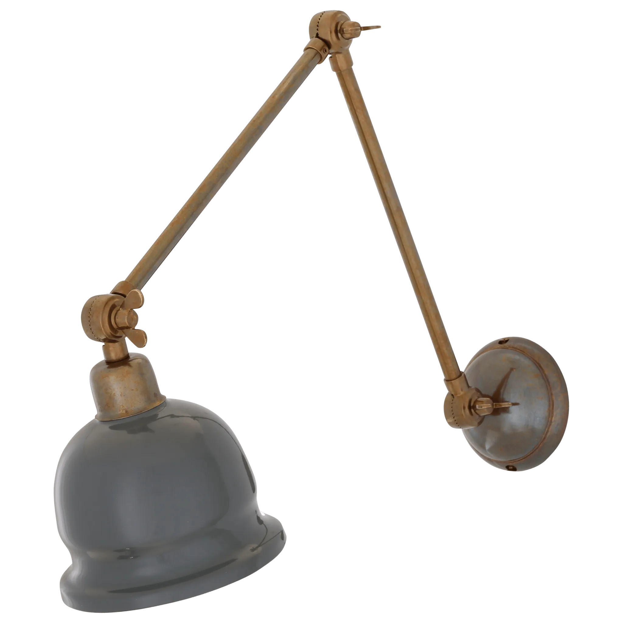 Adjustable Arm Picture Light With Brass Shade