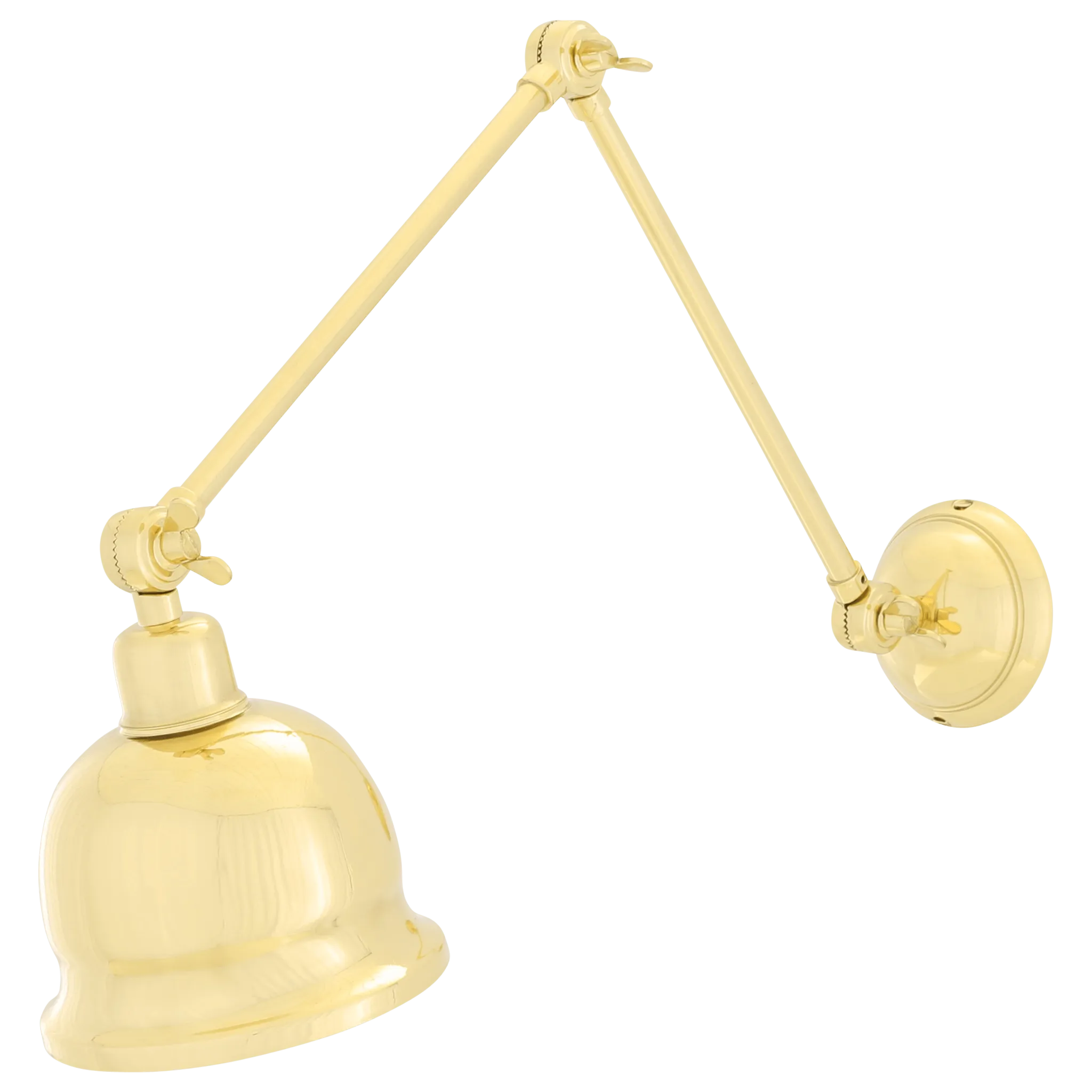 Adjustable Arm Picture Light With Brass Shade