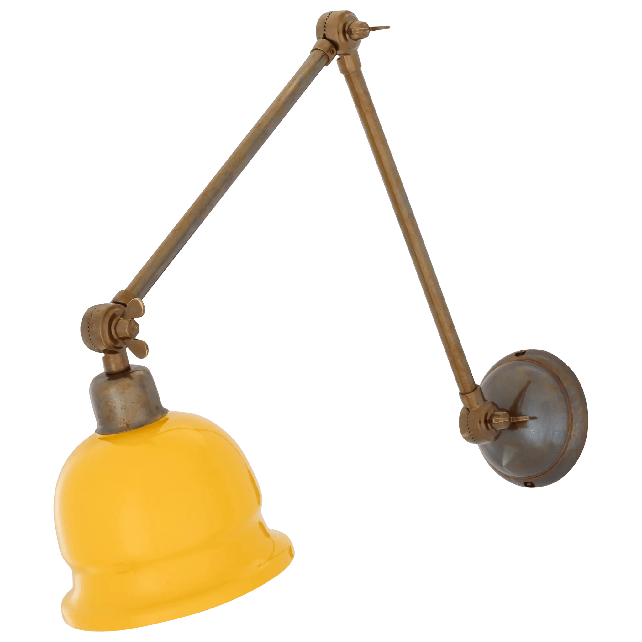 Adjustable Arm Picture Light With Brass Shade