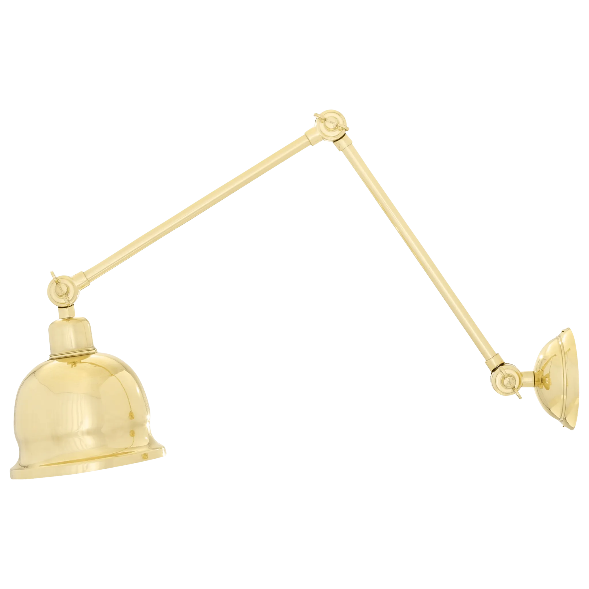 Adjustable Arm Picture Light With Brass Shade