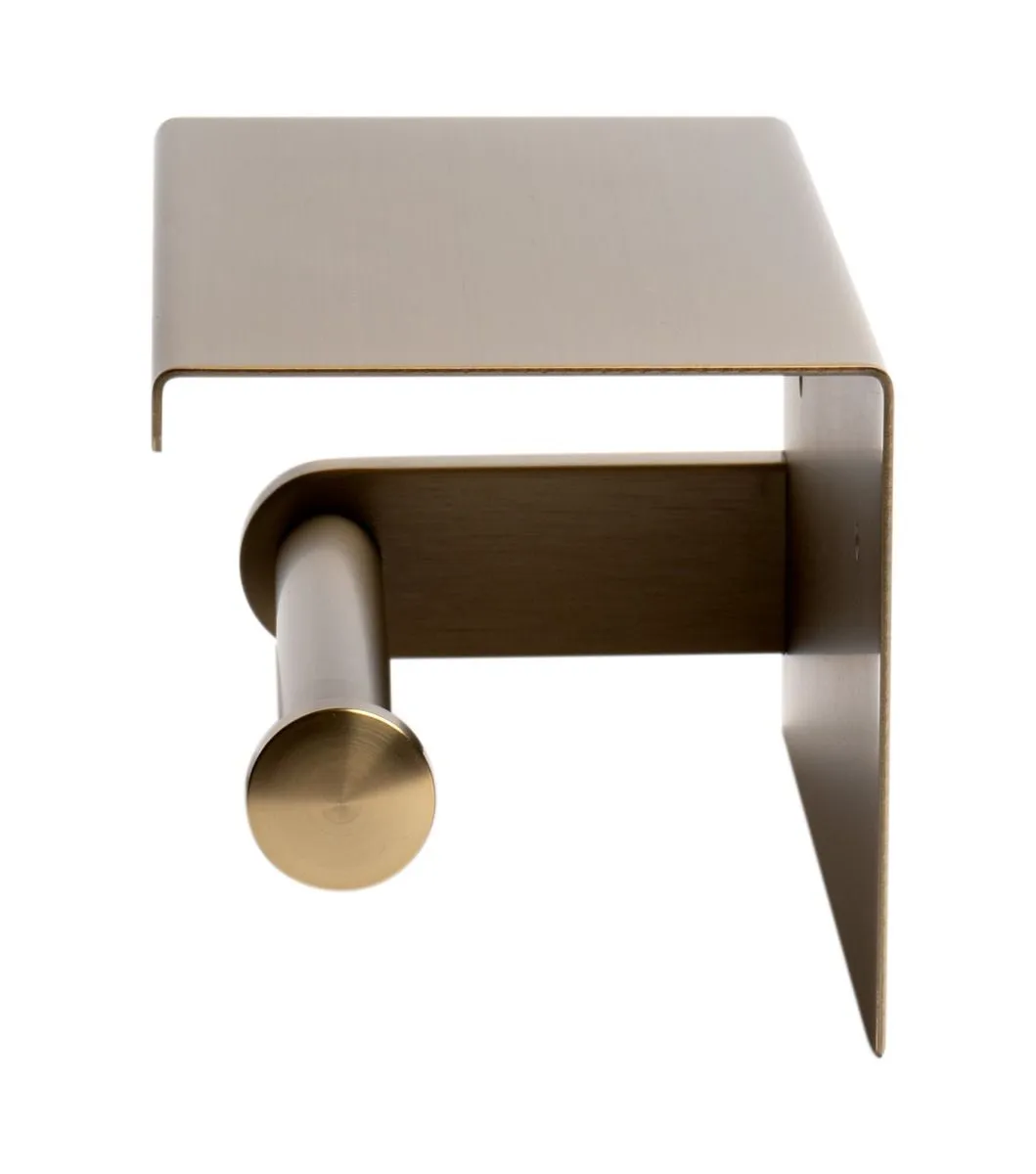 ALFI brand - Brushed Gold PVD Stainless Steel Toilet Paper Holder with Shelf - ABTPP66-BG