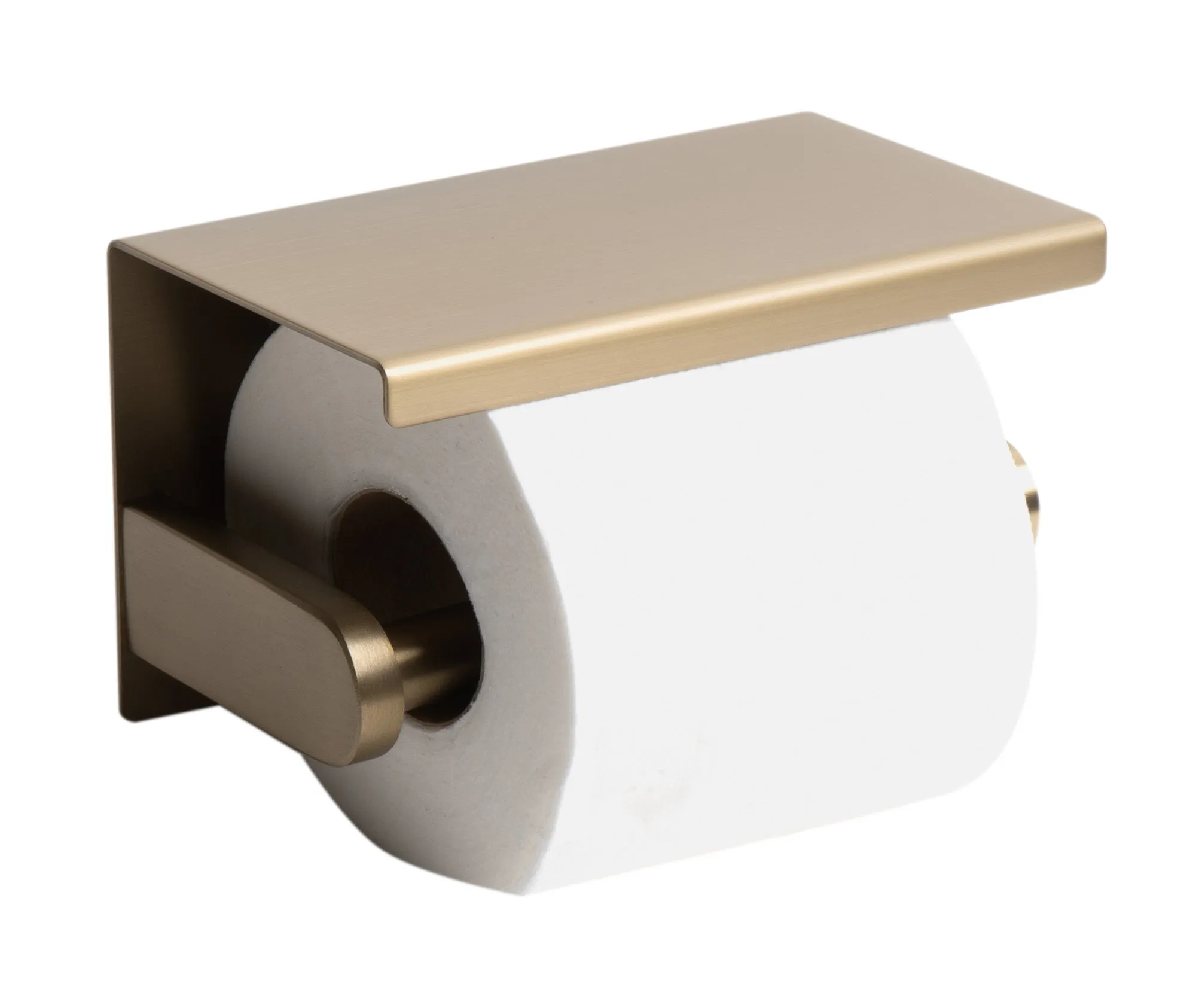 ALFI brand - Brushed Gold PVD Stainless Steel Toilet Paper Holder with Shelf - ABTPP66-BG