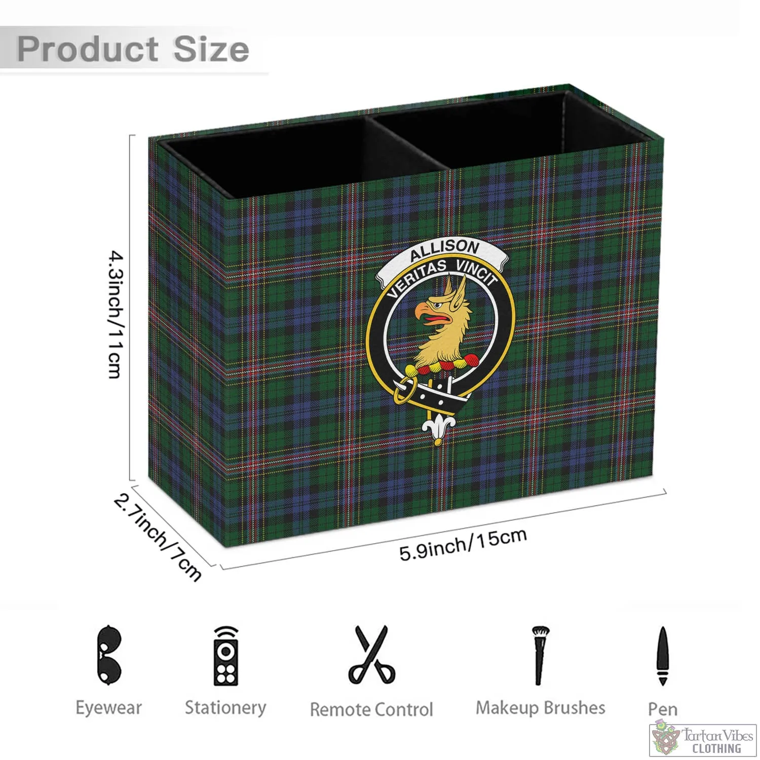 Allison Tartan Pen Holder with Family Crest