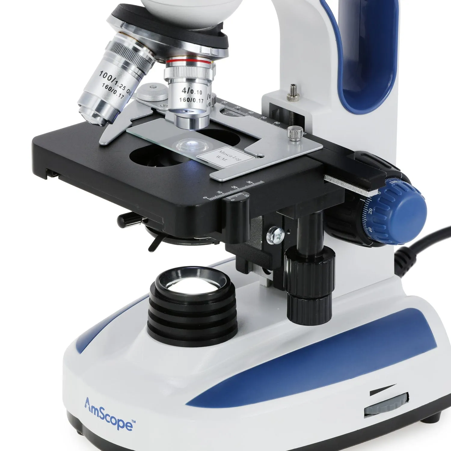 AmScope B270 Series Advanced Student and Professional Binocular Compound Microscope 40X-2500X Magnification with Temperature Control Stage Warmer and Slide Preparation Kit   Optional Eyepiece Camera