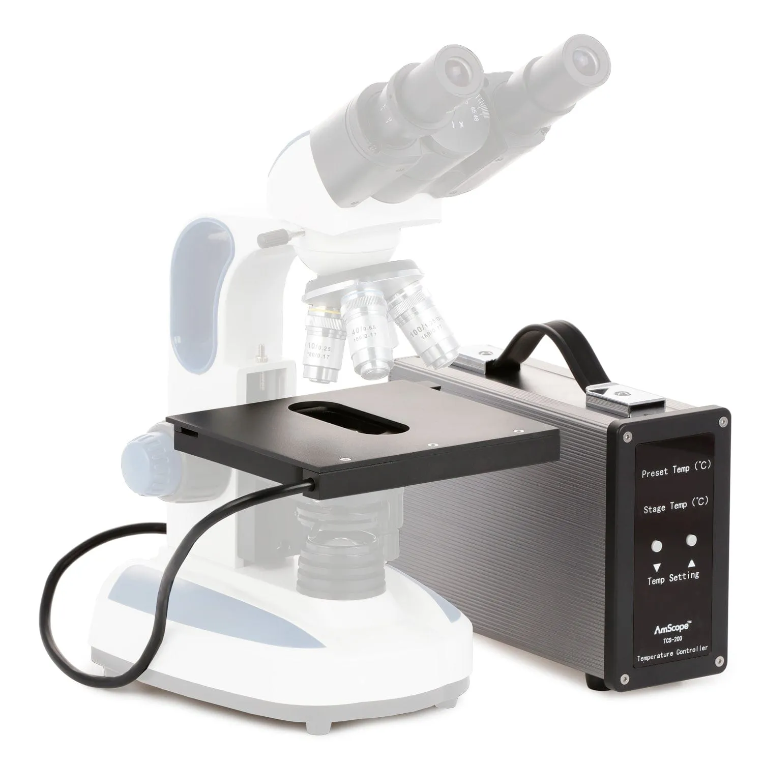 AmScope B270 Series Advanced Student and Professional Binocular Compound Microscope 40X-2500X Magnification with Temperature Control Stage Warmer and Slide Preparation Kit   Optional Eyepiece Camera