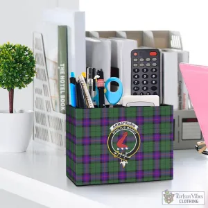 Armstrong Modern Tartan Pen Holder with Family Crest