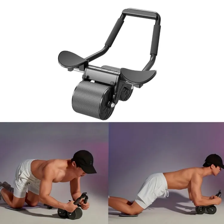 Automatic Rebound Abdominal Roller With Elbow Support & Mobile Phone Bracket Standard Model White