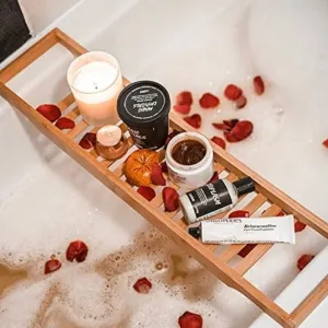 Bathtub Caddy Tray Wine/Candle/Multipurpose Holder For Bathroom By Miza