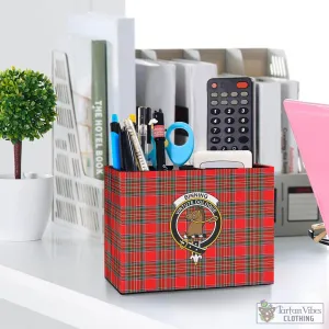 Binning Tartan Pen Holder with Family Crest