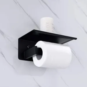 Black 304 Stainless Steel Toilet Cell Phone Paper Towel Holder