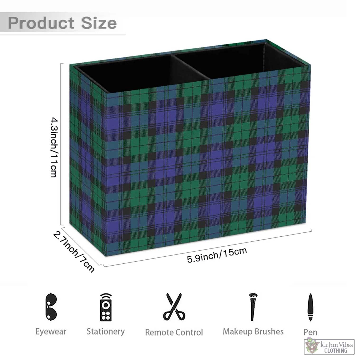 Black Watch Modern Tartan Pen Holder