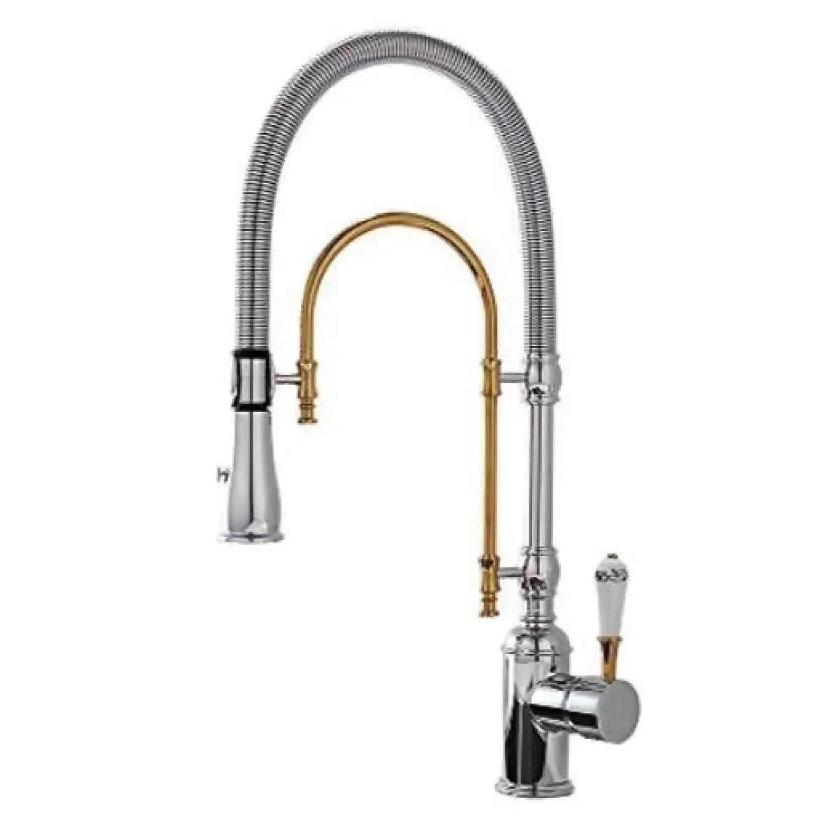 Brass Kitchen Faucet With Retro Design Pull-out Kitchen Sink Tap