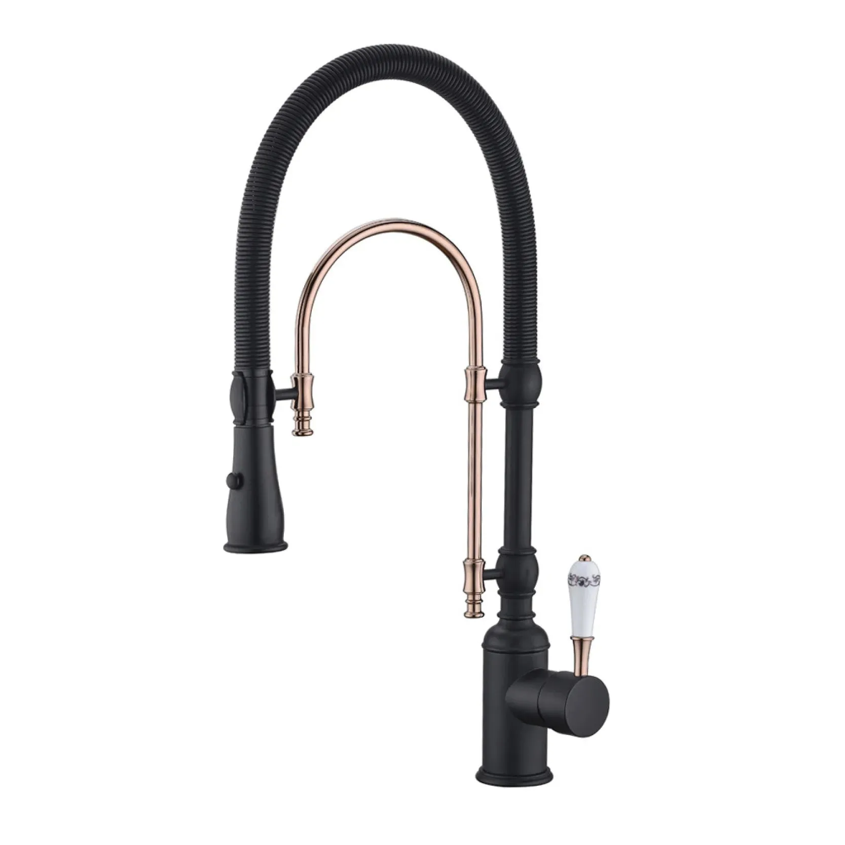 Brass Kitchen Faucet With Retro Design Pull-out Kitchen Sink Tap