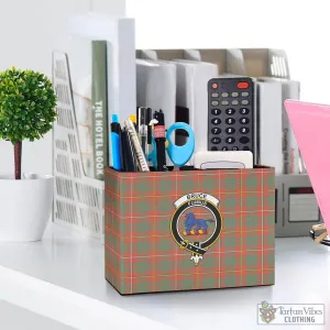 Bruce Ancient Tartan Pen Holder with Family Crest