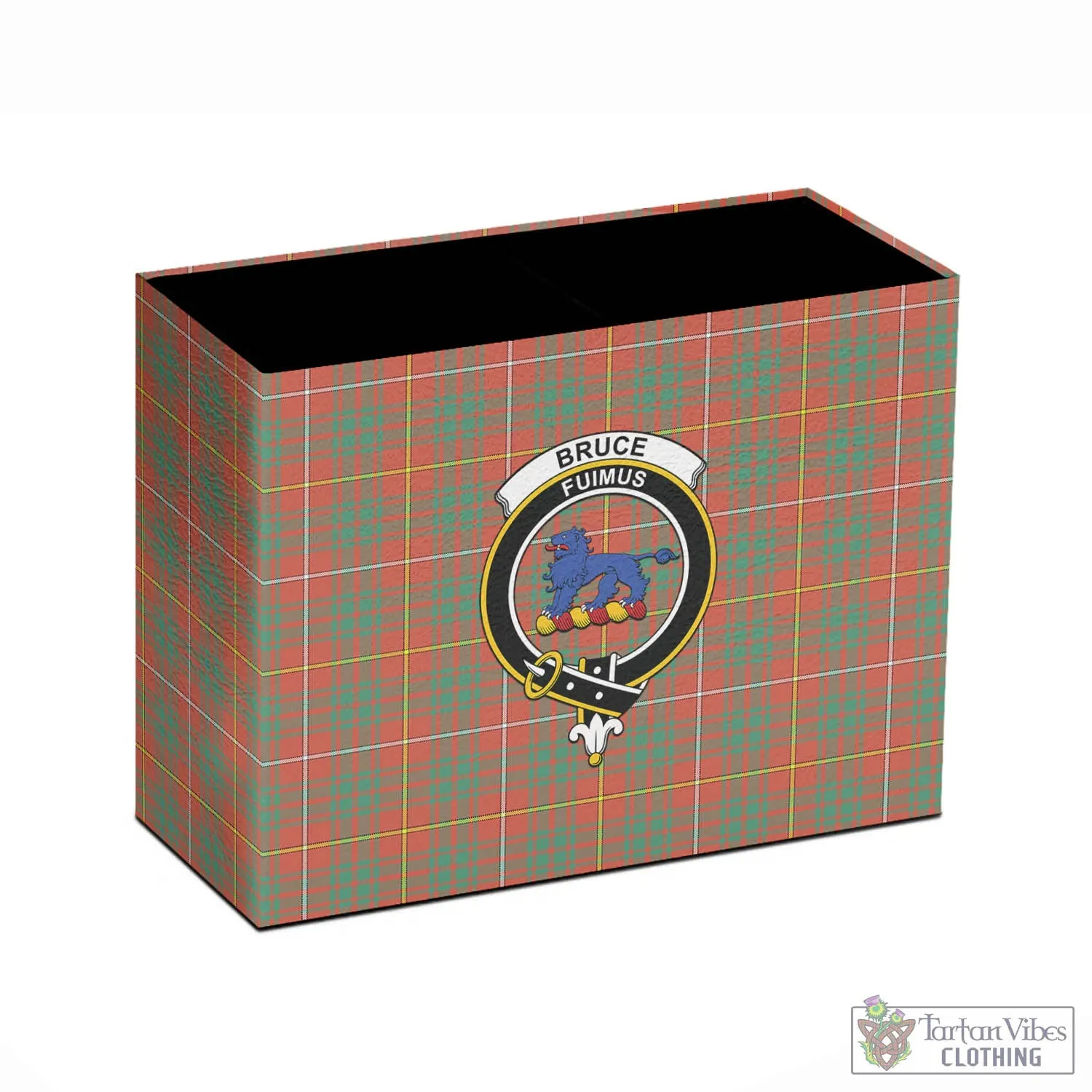 Bruce Ancient Tartan Pen Holder with Family Crest