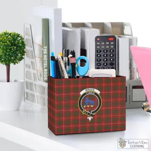 Bruce Tartan Pen Holder with Family Crest