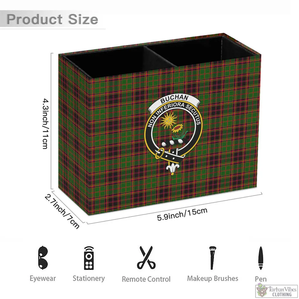 Buchan Tartan Pen Holder with Family Crest