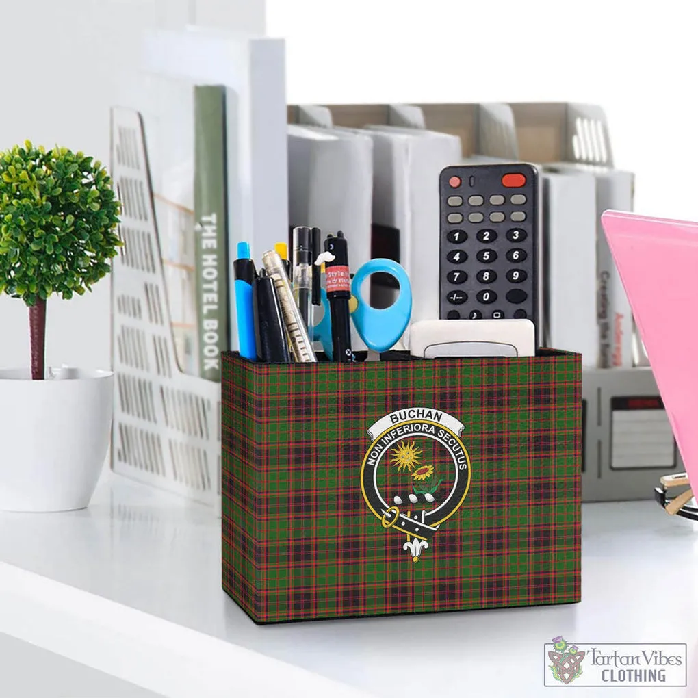 Buchan Tartan Pen Holder with Family Crest