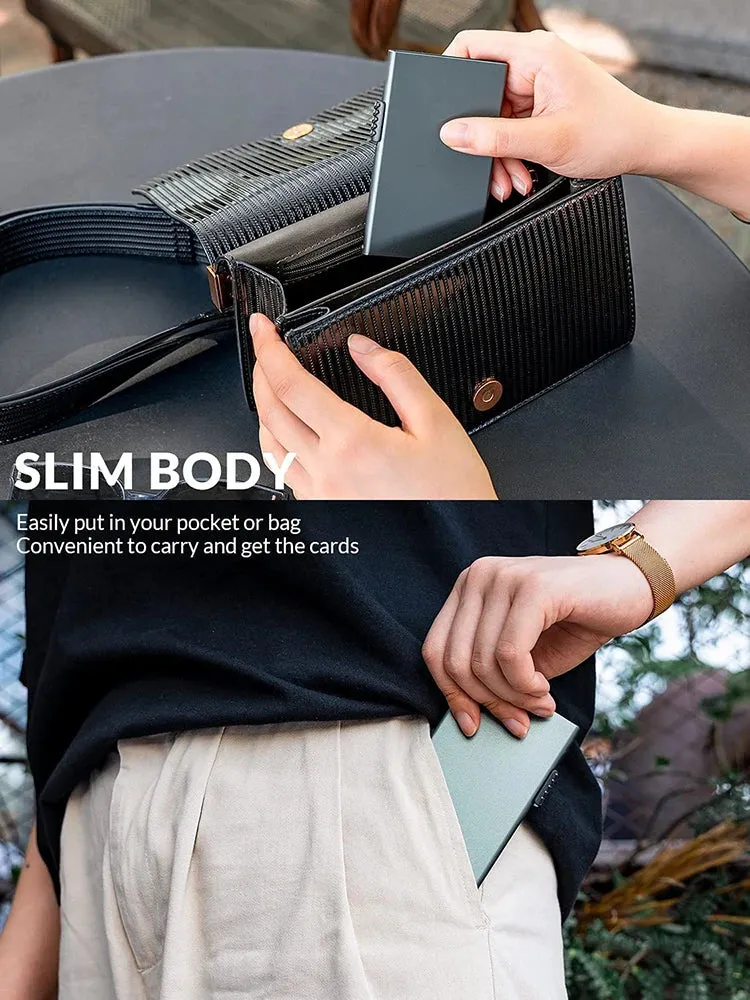 Card Holder Wallet Minimalist Slim Metal RFID Blocking Card Wallets for Men and Women