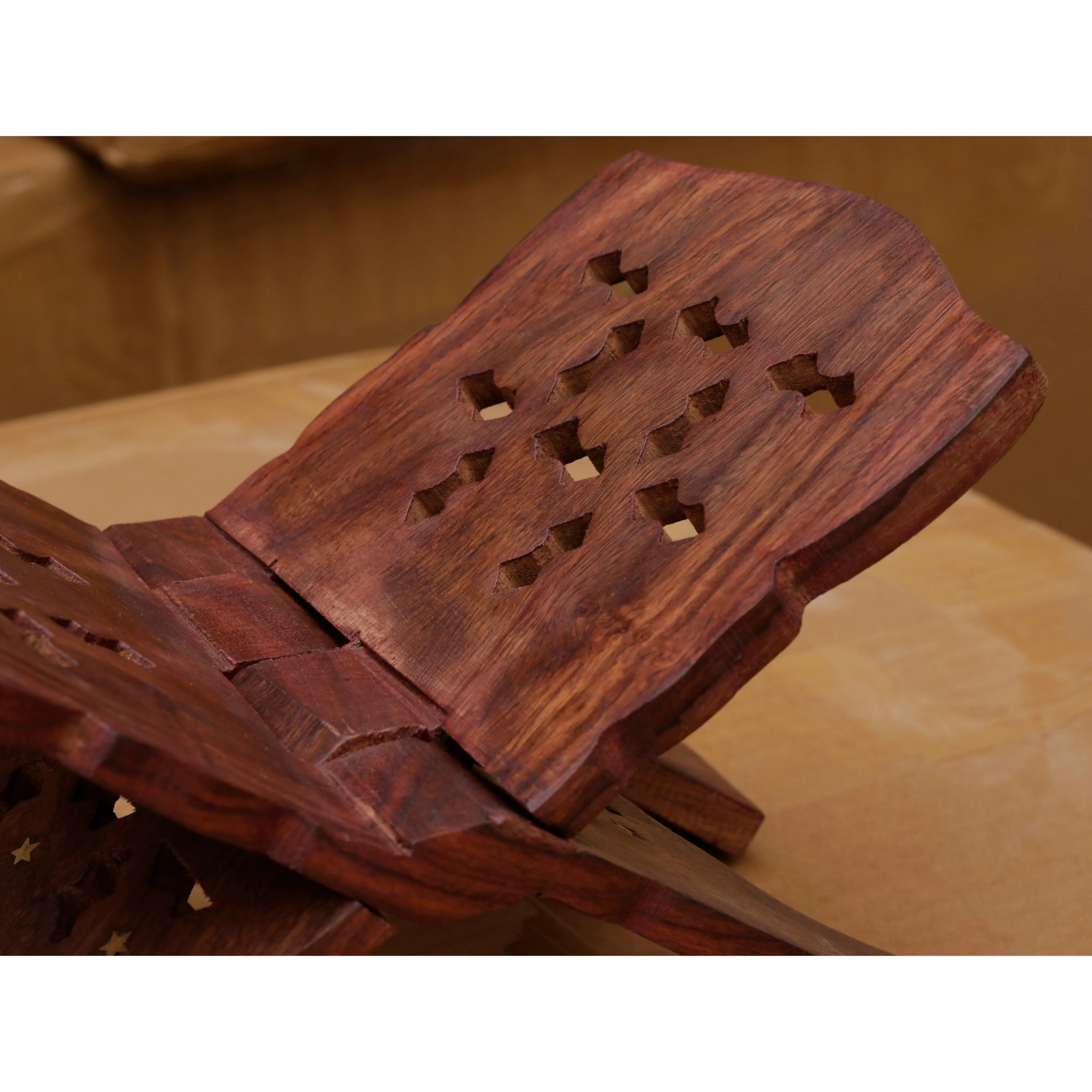 Carved Wooden Book Holder