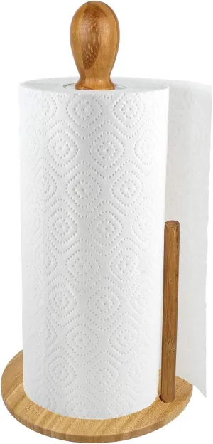 Counter Top Bamboo Paper Towel Holder, Perfect For Kitchen & Bathroom