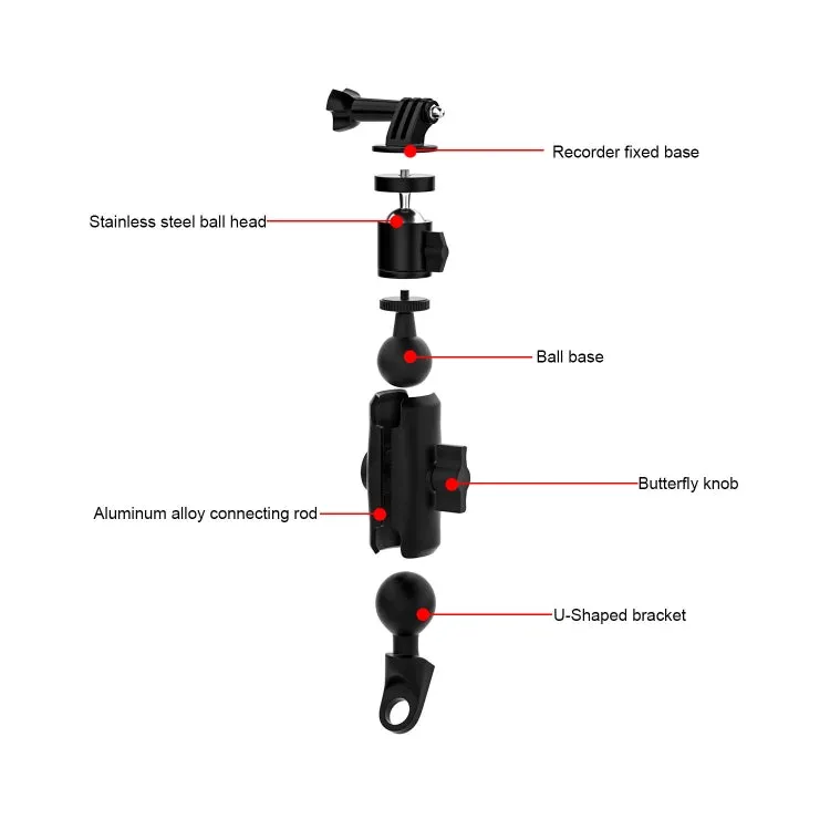 CS-1134B1 Motorcycle Bike Action Camera Recorder Mobile Phone Fixing Bracket Holder, Mirror Holder Version