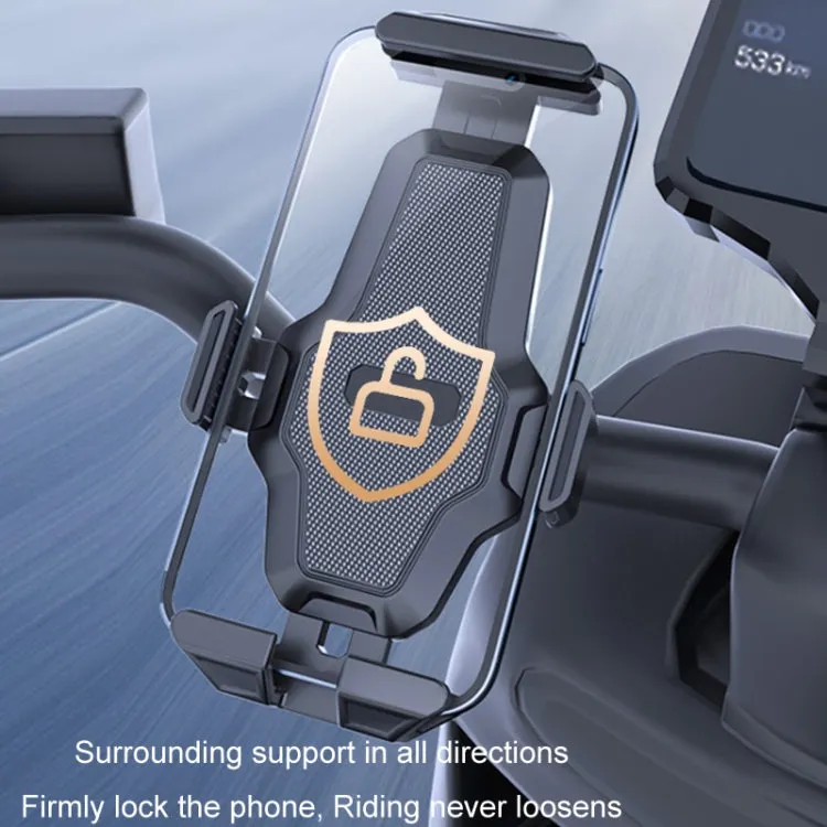 Cycling Bicycle Automatic Locking Mobile Phone Holder(Handlebars)