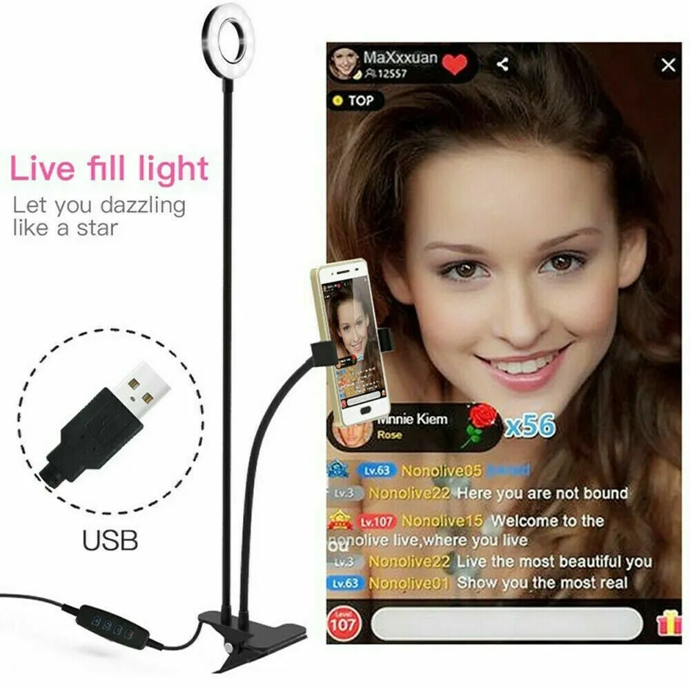 Dimmable LED Selfie Ring Light with Phone Holder & Tripod, 120 LEDs