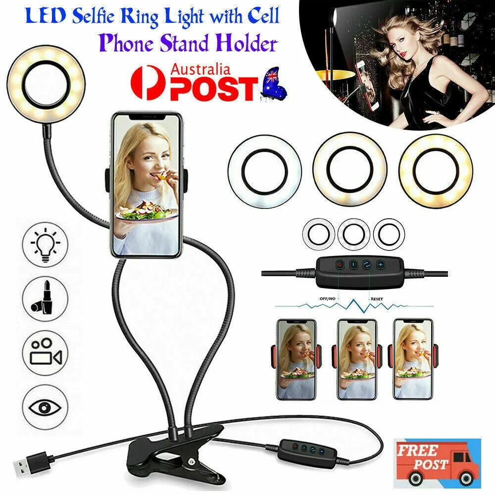 Dimmable LED Selfie Ring Light with Phone Holder & Tripod, 120 LEDs