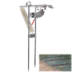 Double Spring Metal Fully Automatic Pole Lifting Bracket Stainless Steel Fishing Rod Pole Lifter