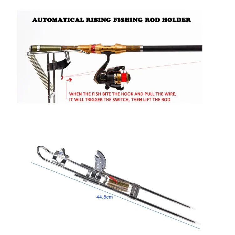 Double Spring Metal Fully Automatic Pole Lifting Bracket Stainless Steel Fishing Rod Pole Lifter