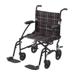 Drive Medical dfl19-blk Fly Lite Ultra Lightweight Transport Wheelchair, Black