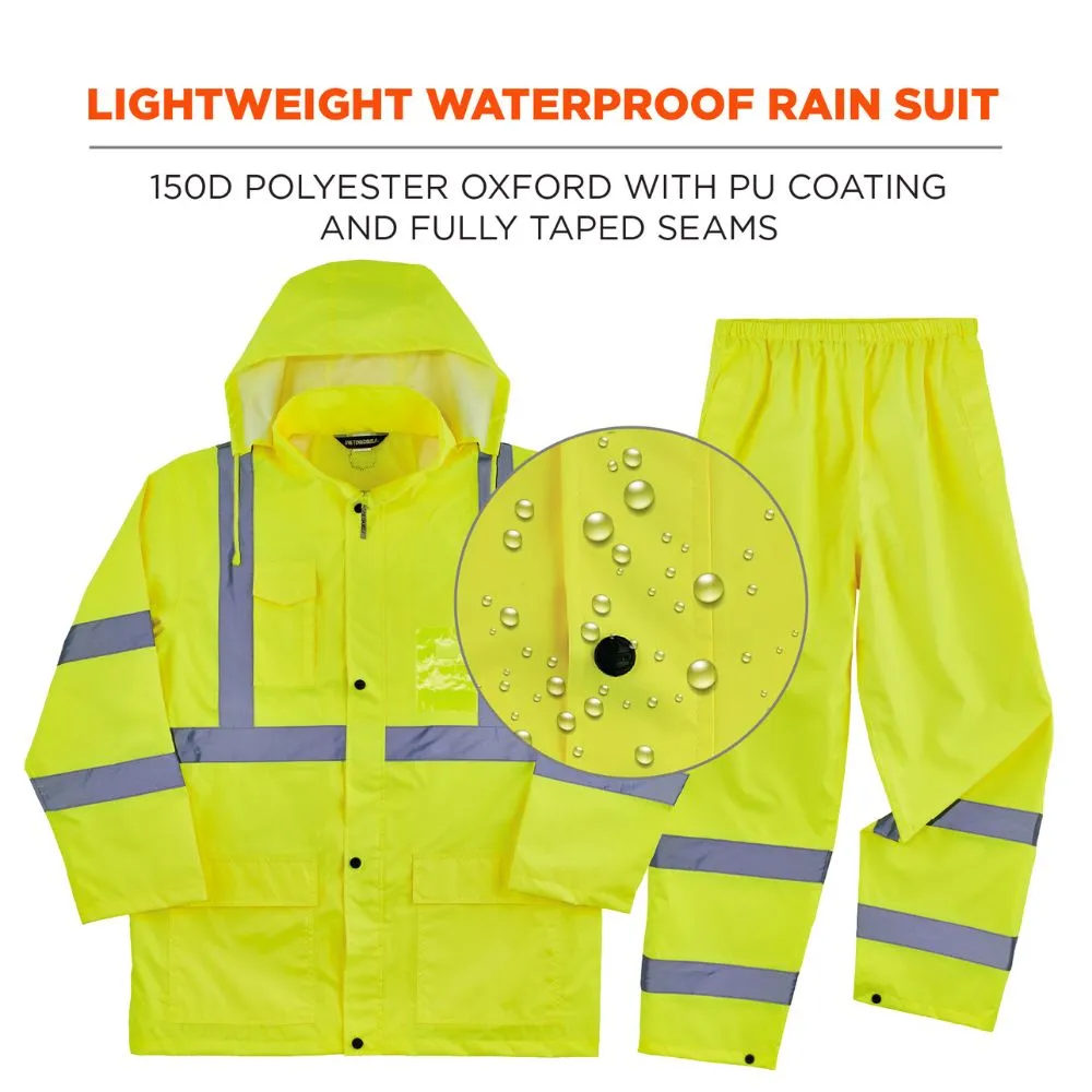 Ergodyne 25433 #8376K M Lime Lightweight HV Rain Suit