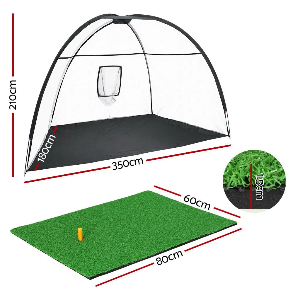 Everfit 3.5M Golf Practice Net with Driving Mat Training Target Hitting Mat